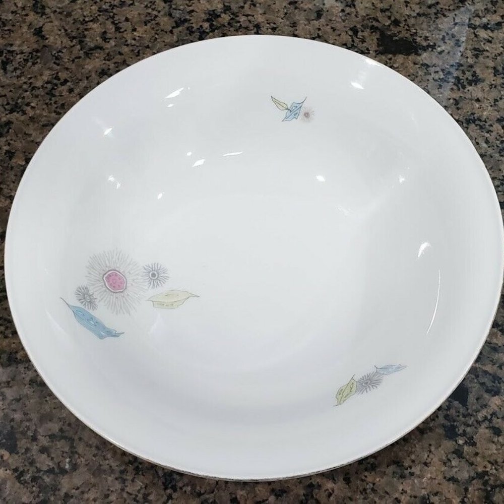 Vintage Mitterteich Bavaria Germany Flower Leaf Gold Trim Vegetable Serving Bowl